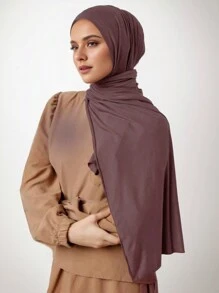 Classic Simple Solid Color Modal & Silk & Scarf-Style Headband Casual - Coffee Brown - View 1