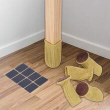 36 PCS Chair Leg Socks With Hook Tape For Hardwood Floors Felt Pad Furinture Protectors Covers In Table Guards Golden - Gold - View 2