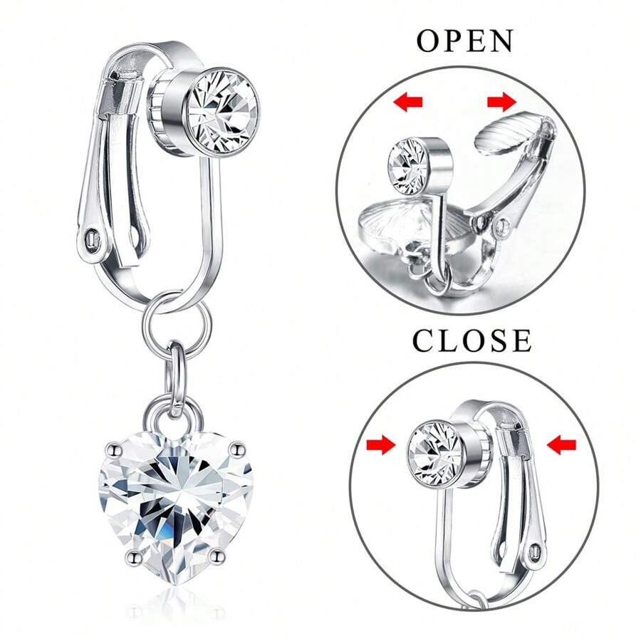 Fake Belly Ring Fake Belly Piercing For Women Clip On Belly Piercing