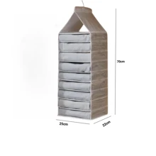 可見收納架,可洗懸掛衣服收納架帶衣架,可折疊衣櫃整理收納掛袋6層擺放褲子、背心、毛巾、t卹和毛衣 - 白色 - 查看 7