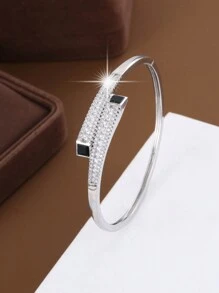 1件装 个性化斜面切割设计 时尚铜手镯 女士款 - 彩色 - 查看 5