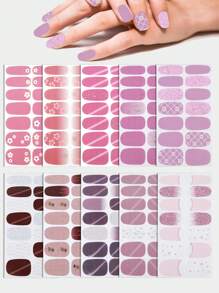 Nail Art Sticker Set Of 140 Transparent Nail Stickers & 2 Nail Files For Girls And Women, Suitable For Diy Nail Decoration - Multicolor - View 3