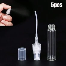 5入組清晰細雾噴霧瓶小型塑料香水噴霧瓶化妝品樣品容器旅行配件 - 無色 - 查看 5