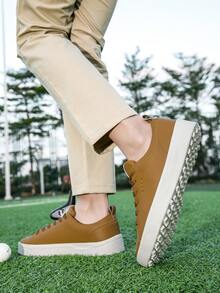 1双男女通用高尔夫运动鞋，超细纤维皮革鞋面，防滑鞋底，防水 - 棕色 - 查看 3