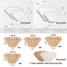 1 Box Of Hand Drip Coffee Filter Paper, Conical Drip Fan & Bowl Shaped Wood Pulp Paper For Moka Pot & Coffee Back To School