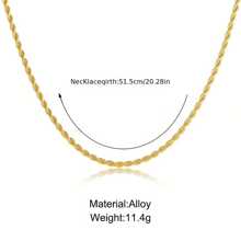 3mm歐美男士扭繩項鍊,帶有嘻哈風格鍊條 - 麻花鏈 - 查看 2