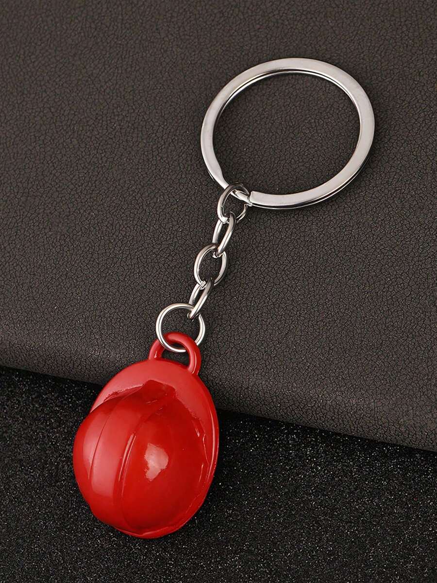 1入迷你頭盔吊飾鑰匙扣,適用於安全帽、鑰匙扣、背包或建築工地裝飾 - 紅木色 - 查看 1