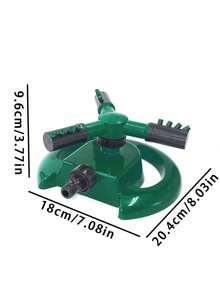 1入組花園澆水、花園灌溉、自動旋轉灑水器、草坪澆水、蔬菜澆水、三爪噴嘴 - 綠色 - 查看 2
