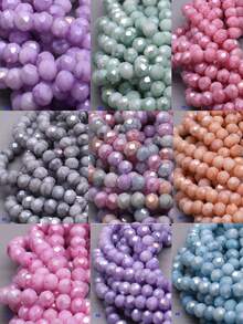 1 股 6 毫米仿燈飾玻璃珠用於珠寶製作 Diy 配件手鍊項鍊手工製作 - 多色 - 查看 1