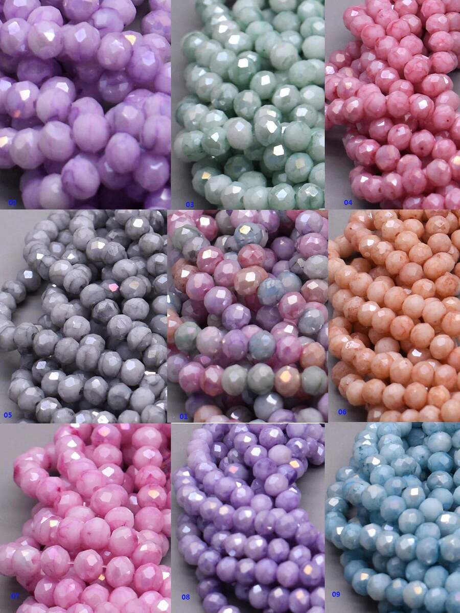 1 股 6 毫米仿燈飾玻璃珠用於珠寶製作 Diy 配件手鍊項鍊手工製作 - 多色 - 查看 1