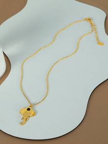 時尚個性化狂歡節禮物頸鏈,獨特象儀表18k鍍金珠寶 - 金色 - 查看 3