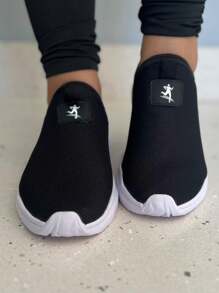 Women Wedge Sneakers - Blanco y Negro - Ver 1