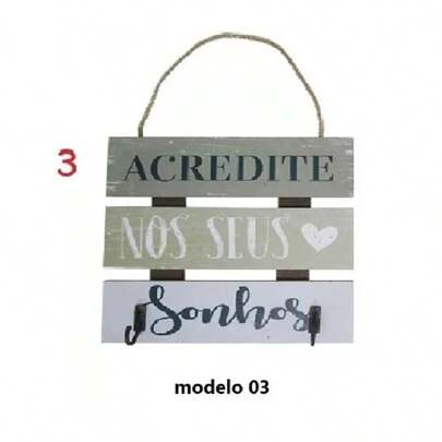 Gancho decorativo de madeira