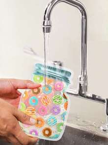 5pcs Mason Jar Bottle Pattern Zipper Bags Nut Snacks Zipper Bags - A-donut Pattern - View 6