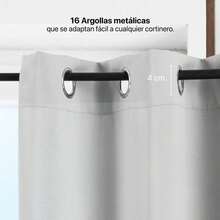 Blackout Curtains 275 Cm Width X 215 Cm Length Minimalist Single Panel Blackout Curtain For Bedroom And Living Room, 1 Piece - Light Grey - View 2