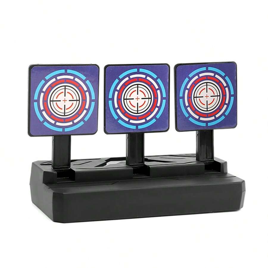 1pc Digital Scoring Targets React Shooting Electric Scoring Shooting Automatic Resetting Auto Reset Digital Return To Rotate Plastic Training - Black - View 1