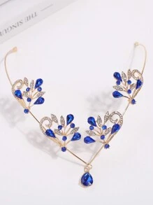 1pc European And American Bridal Head Chain With Waterdrop Rhinestone And Forehead Jewelry Hair Band - Multicolor - View 12