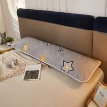 卡通包邊情侶枕套,配有厚實的枕芯套,尺寸：1.2m、1.5m和1.8m,包括枕套,單枕套也可用 - 閃亮星星 - 查看 4