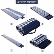 Waterproof Picnic Mat, Camping Mat Beach Blanket Mat - Navy Blue - View 6