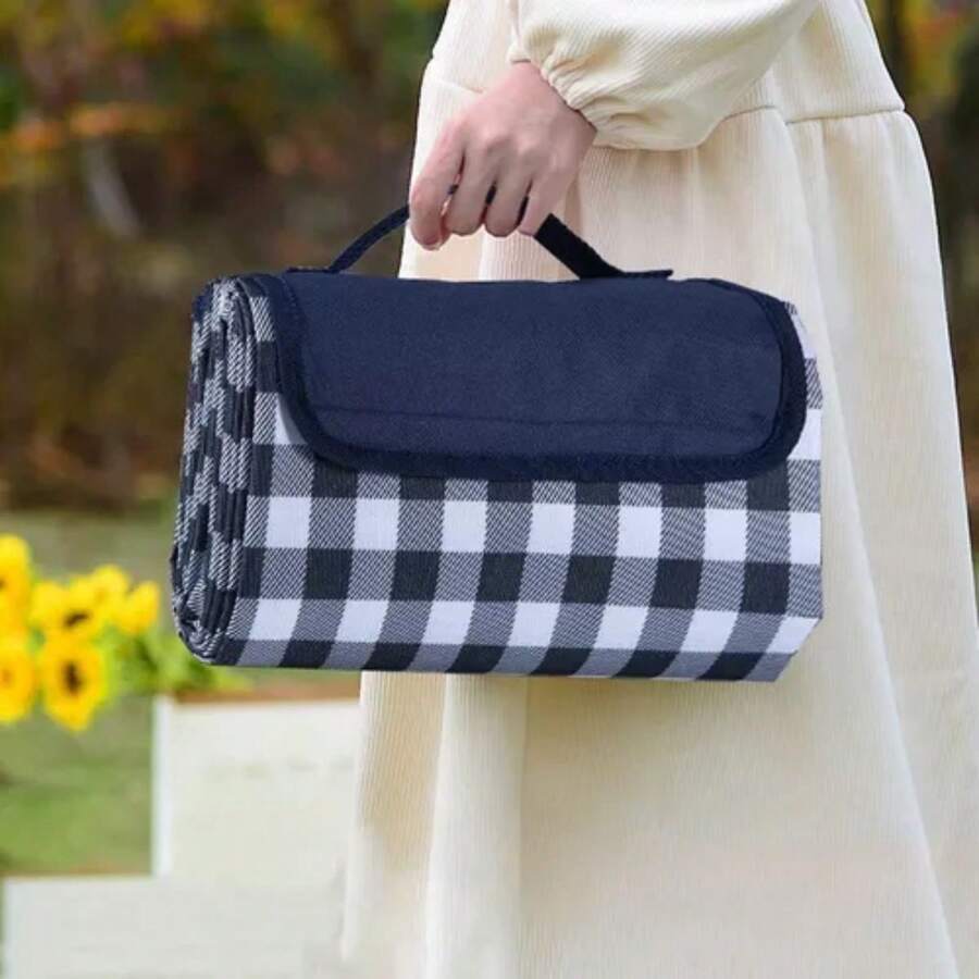 Waterproof Picnic Mat, Camping Mat Beach Blanket Mat - Navy Blue - View 1