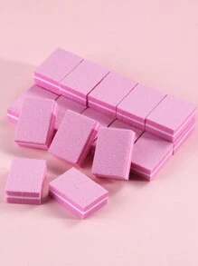 20入組粉紅色矩形迷你指甲研磨拋光板、海綿指甲磨光頭,專業修甲工具,適用於亞克力指甲護理和最佳自然指甲護理 - 彩色 - 查看 1