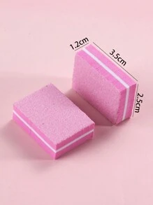 20入組粉紅色矩形迷你指甲研磨拋光板、海綿指甲磨光頭,專業修甲工具,適用於亞克力指甲護理和最佳自然指甲護理 - 彩色 - 查看 4