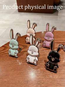 迷你可愛兔子造型手機支架 - 紫色 - 查看 2