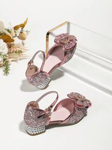 Girls' High Heel Sandals, Fashionable Crystal Dancing Shoes For Girls
