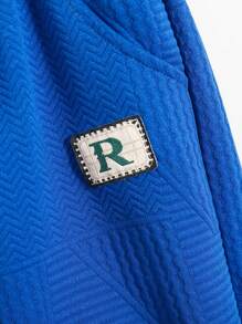 2 piezas para niña pequeña con estampado de conejo de color liso y pantalones a juego - azul real - Ver 6