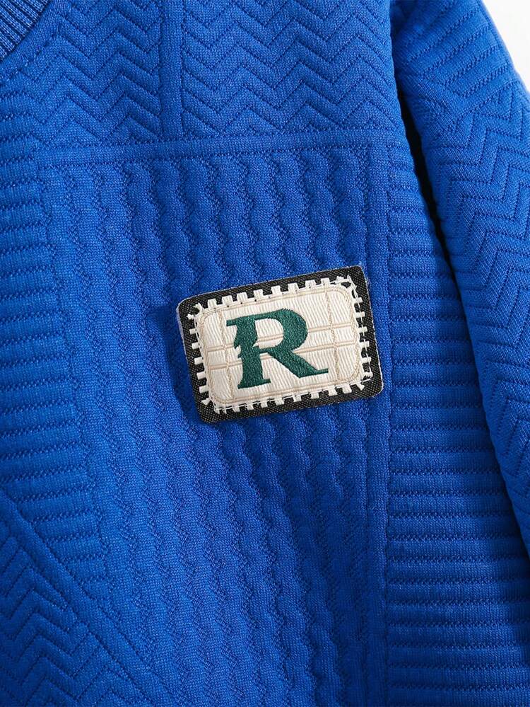 Toddler Girl 2 Pieces Solid Color Rabbit Print Outfits And Matching Pants - 寶藍色 - 查看 3