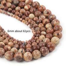 4/6/8/10mm天然綠色氟石帝國碧玉石珠子,圓形散珠,用於珠寶製作diy手工飾品 - 6mm about 61pcs - 查看 4