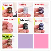 1入組天然石英水晶手工雕刻寵物狗像,石英水晶巴哥犬,礦物標本,家居裝飾,水晶寵物,動物裝飾,寵物雕像,靈氣治療,水晶禮品,假期禮物。 - 彩色 - 查看 2