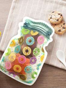 5pcs Mason Jar Bottle Pattern Zipper Bags Nut Snacks Zipper Bags - A-donut Pattern - View 1