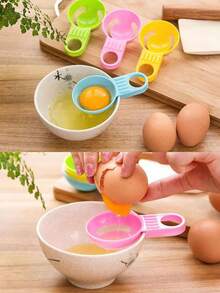3入組創意多色蛋白分離器,輕鬆分離蛋黃和濾出蛋白液,短柄蛋白分離器,烹飪和烘焙廚房小工具 - 彩色 - 查看 5
