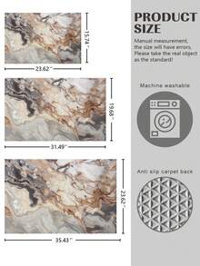 1入北歐設計印花圖案門墊，現代風格聚酯纖維長方形防滑耐用室內入口墊，門墊，室外地毯，適用於客廳，臥室，廚房裝飾 - 灰色 - 查看 3