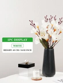 2入組5枝、20朵仿真劍蘭、玉蘭花束,家用桌面、婚禮裝飾 - 白色 - 查看 1