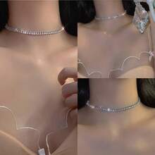 Gargantilha Choker Corrente Feminina Colares Feminino Pedras - Dourado - Visão 4