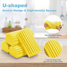 1 件裝潮濕清潔除塵海綿,魔術清潔海綿底板清潔工具,底板、通風口、鏡子、吊扇和蜘蛛網除塵器,無灰塵飛揚和傳播 - 黃色 - 查看 4