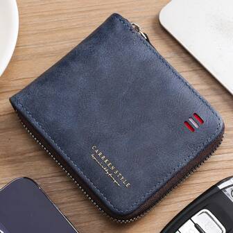 Men's Fashionable Retro Zipper Wallet Multifunctional Card Holder And Clip Suitable For Young People Features Contrasting Colors Versatile Large Capacity Old Style Men For Men Wallet Purse Wallet Men Wallet Leather