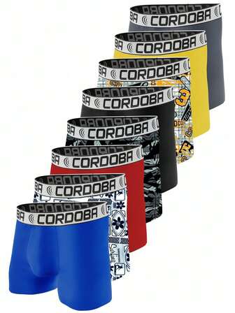 10 Boxers Cuecas Masculinas Cordoba de Microfibra Lisas e Estampadas