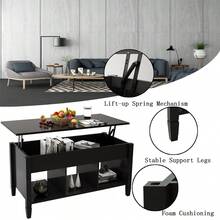 Lift Top Coffee Table-Black - Black - View 5