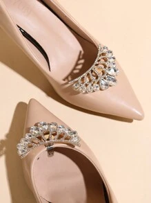 高跟女鞋配件可拆卸金屬水鑽扣裝飾多功能鞋夾裝飾 - 金色 - 查看 5