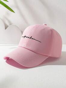 1入Y2K風格刺繡自由棒球帽，可調節戶外防曬休閒帽，適用於春秋旅行海灘度假，男士防曬帽，綠色帽 - 粉色 - 查看 3
