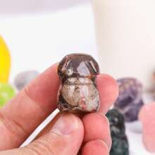 1入組天然石英水晶手工雕刻寵物狗像,石英水晶巴哥犬,礦物標本,家居裝飾,水晶寵物,動物裝飾,寵物雕像,靈氣治療,水晶禮品,假期禮物。 - 彩色 - 查看 5