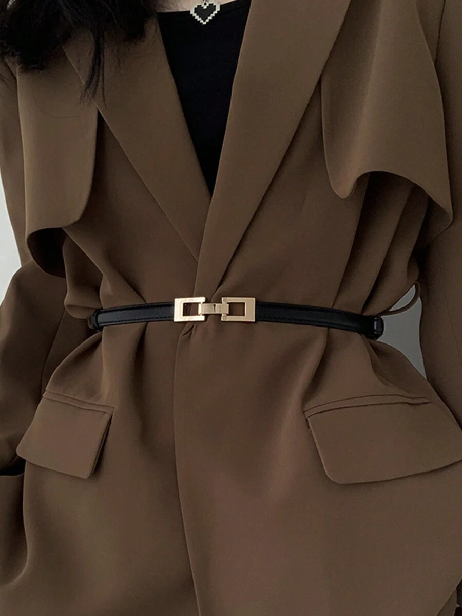 Elegant 1 Piece Of Women's Belt, Buckle Pu Belt, Fashionable Decoration, Versatile Sweater Coat, Coat, Suit, Jeans Belt, Summer, School Fall, Autumn, Halloween