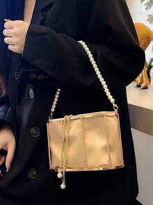 女士時尚金屬鳥籠設計度假手提包晚宴包派對包舞會禮服包晚宴用手提包 - 金色 - 查看 10