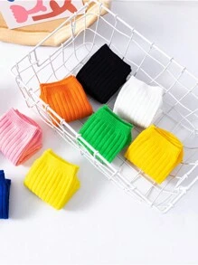 兒童堆積襪,無跟直針條紋中筒襪,過膝長襪 - 綠色 - 查看 5