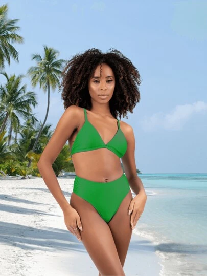 Biquíni Zero Barriga Conjunto Top Bojo Hot Pant Cintura Alta Calcinha Segura Barriga Asa Delta Regulagem Cortininha Brilho Feminino Praia Moda Verão 2024 Piscina Blogueira Fecho Gancho Moderno Presente Acetinado Vintage Liso Luxo Cós Alto Elegante