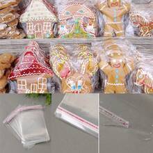 100入組自封餅乾袋,6x7英寸透明再封玻璃紙袋,用於禮品、產品、糖果包裝 - 無色 - 查看 5