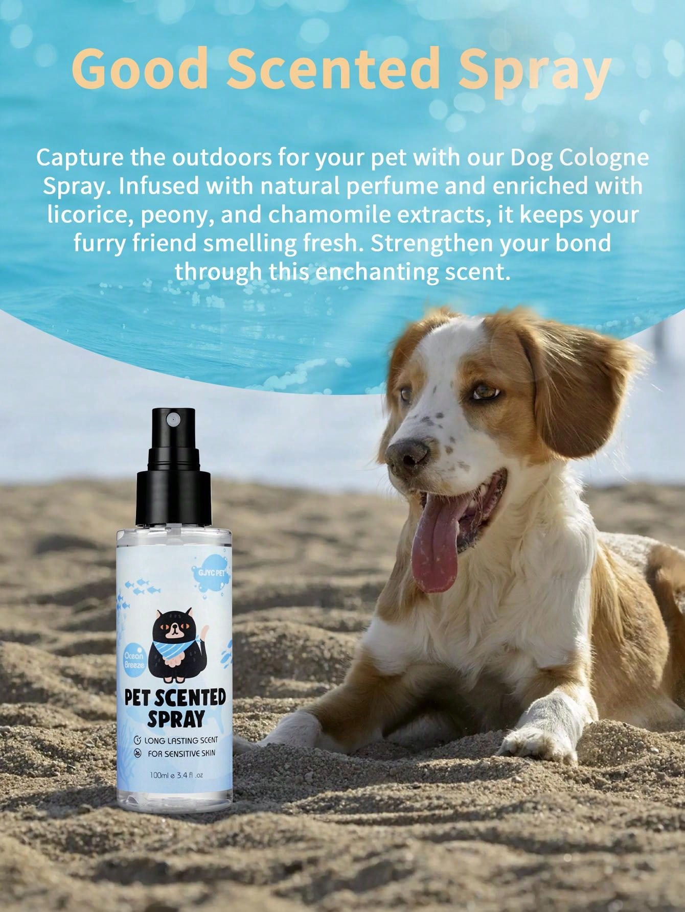 Ocean Fresh Dog Cologne Deodorizing Spray For Dogs & Cats